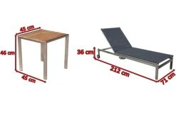 OUTFLEXX 2er-Set Rollliege, Schwarz, Edelstahl/Teak, 212x71x36cm, Mit Beistelltisch 45x45cm 16 OUTFLEXX 2er-Set Rollliege, Schwarz, Edelstahl/Teak, 212x71x36cm, Mit Beistelltisch 45x45cm -Warmer Garten 5 14169.jpg