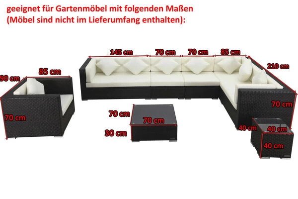 OUTFLEXX Premium Abdeckhauben Set Für Lounge TheBox-B: 1301/ 1380/ 1745/ 16067, Schwarz, Wasserbeständig 7 OUTFLEXX Premium Abdeckhauben Set Für Lounge TheBox-B: 1301/ 1380/ 1745/ 16067, Schwarz, Wasserbeständig – Bild 5