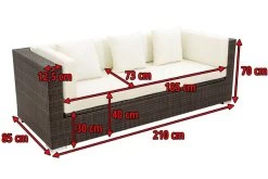OUTFLEXX 3-Sitzer Sofa, Braun Marmoriert, Polyrattan, 210 X 85 X 70 Cm, Wasserfeste Kissenbox -Warmer Garten 5 15734 1 BOX.jpg