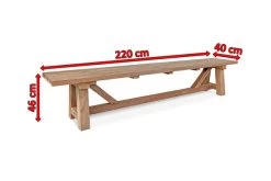 OUTFLEXX Gartenbank XXL, Natur, Recyceltes FSC®-Teakholz, 220x40cm, Rustikal Gebürstet -Warmer Garten 5 15865.jpg