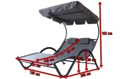 OUTFLEXX Doppelliege, Anthrazit, Polyester/Stahl Pulverbeschichtet, 205x138x34cm, Inkl. Nackenkissen, Rollbar -Warmer Garten 5 16102.jpg