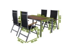 VILLANA Esstischgarnitur, Silber/schwarz, Alu / FSC-Akazienholz, Gartentisch 150 X 90 Cm, 4 Multipositionssessel -Warmer Garten 5 16469.jpg