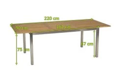 STERN Ausziehtisch, Silber/natur, Edelstahl/FSC-Teakholz, 162/220x90 Cm, Butterfly-Auszug -Warmer Garten 5 16498.jpg