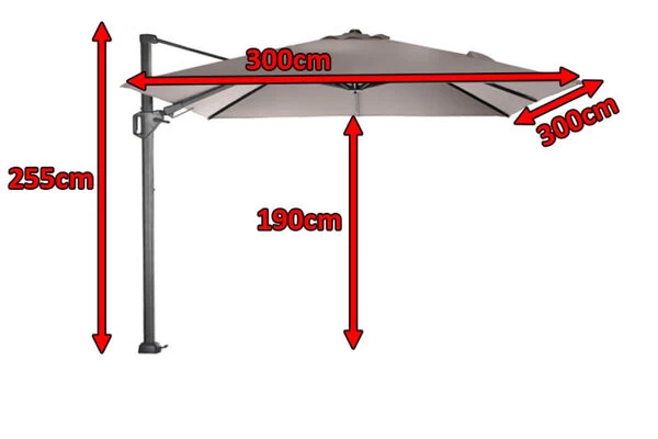 SIENA GARDEN Ampelschirm Sunset N+, Anthrazit / Taupe, Alu/Textil, Ca. 300x300 Cm 7 SIENA GARDEN Ampelschirm Sunset N+, Anthrazit / Taupe, Alu/Textil, Ca. 300x300 Cm – Bild 5