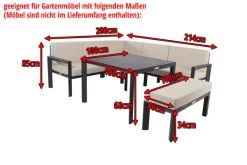 OUTFLEXX Premium Abdeckhaube, Z.B. Für Lounge 16472, 230x 220x 80cm, Schwarz, Wasserbeständig -Warmer Garten 5 17442.jpg