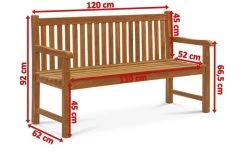 OUTFLEXX Ontario 2-Sitzer Gartenbank, Natur, Teakholz, 120x62x92cm, Fein Geschliffen 11 OUTFLEXX Ontario 2-Sitzer Gartenbank, Natur, Teakholz, 120x62x92cm, Fein Geschliffen -Warmer Garten 5 18308.jpg