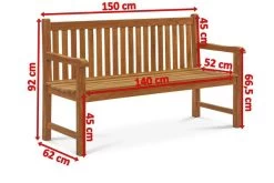 OUTFLEXX Ontario 3-Sitzer Gartenbank, Natur, Teakholz, 150x62x92cm, Fein Geschliffen 11 OUTFLEXX Ontario 3-Sitzer Gartenbank, Natur, Teakholz, 150x62x92cm, Fein Geschliffen -Warmer Garten 5 18309.jpg