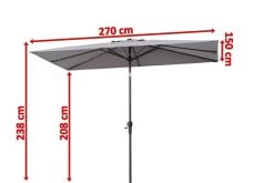 OUTFLEXX Mittelstockschirm, Hellgrau, Pulverbesch. Aluminium/Polyester PA-beschichtet, 270x150cm -Warmer Garten 5 18350.jpg