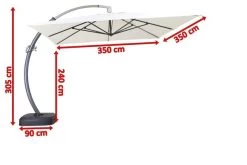 OUTFLEXX Luxus Ampelschirm, Anthrazit/creme, Edelstahl/Aluminium, 350x350cm, Inkl. Schirmständer Und Schutzhülle -Warmer Garten 5 18351.jpg