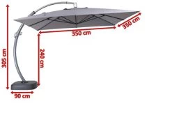 OUTFLEXX Luxus Ampelschirm, Anthrazit, Edelstahl/Aluminium, 350x350cm, Inkl. Schirmständer Und Schutzhülle -Warmer Garten 5 18352.jpg