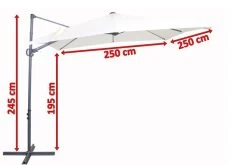 OUTFLEXX Ampelschirm, Anthrazit/creme, Pulverbesch. Aluminium, 250x250cm, Inkl. Plattenständer -Warmer Garten 5 18353.jpg