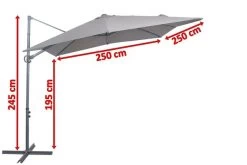 OUTFLEXX Ampelschirm, Anthrazit, Pulverbesch. Aluminium, 250x250cm, Inkl. Plattenständer 16 OUTFLEXX Ampelschirm, Anthrazit, Pulverbesch. Aluminium, 250x250cm, Inkl. Plattenständer -Warmer Garten 5 18354.jpg