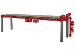 VILLANA Bank, Alu Pulverbeschichtet / FSC Akazienholz, 3 Personen, 165 X 40 X 45 Cm -Warmer Garten 5 18381.jpg