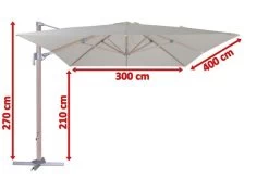 OUTFLEXX Ampelschirm, Creme, Aluminium In Holzoptik, 400x300cm, Inkl. Plattenständer -Warmer Garten 5 18511.jpg