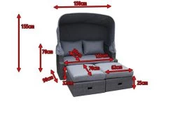 OUTFLEXX Fontana Loungebett, Grau, Polyrattan, Doppel-halbrund, Mit Unterschiebbaren Hockern, Dach Klappbar -Warmer Garten 5 18545.jpg