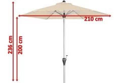DOPPLER Active Auto Tilt Mittelstockschirm, Natur, Aluminium/Textil, Ø210cm, Höhenverstellbar, Knickbar, Mit Kurbel -Warmer Garten 5 18592 1.jpg