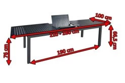 DOPPLER Expert Esstisch, Anthrazit/schwarz, Aluminium, 220-280 X 100 Cm, Ausziehbar -Warmer Garten 5 18624.jpg