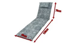 DOPPLER Lyra Liegenauflage, Grau Gemustert, Polyester, 200 X 60 X 7 Cm, Mit Kopfkissen Und Reißverschluss -Warmer Garten 5 19684.jpg