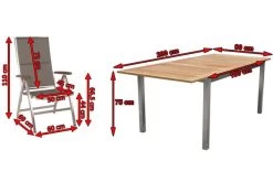 STERN Cardiff Esstischgruppe, Silber/taupe, Edelstahl/FSC-Teak, Tisch 150/200x90cm, 6 Multipositionssessel -Warmer Garten 5 19699.jpg