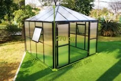 OUTFLEXX Gewächshaus, Schwarz, Alu/Polycarbonat, 295x295x270 Cm, Pulverbeschichtet -Warmer Garten 5 20086.jpg