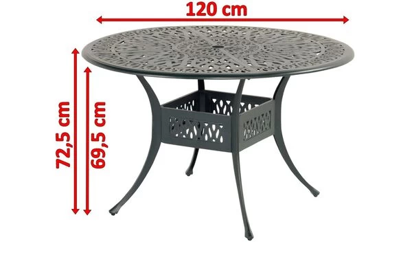 HARTMAN Amalfi Tisch, Dunkelgrün, Alu-Guss, Ø120cm 7 HARTMAN Amalfi Tisch, Dunkelgrün, Alu-Guss, Ø120cm – Bild 5