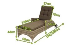 Ploß Rabida Comfort Rollliege, Champagner-meliert, Polyrattan, 198x68x44cm, Verstellbar, Hohe Sitzhöhe 26 Ploß Rabida Comfort Rollliege, Champagner-meliert, Polyrattan, 198x68x44cm, Verstellbar, Hohe Sitzhöhe -Warmer Garten 5 20165.jpg