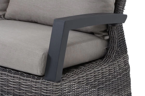 SIENA GARDEN Corido 2-Sitzer Sofa, Charcoal, Alu / Gardino®-Geflecht, 136x83x88 Cm, Armlehne Links 7 SIENA GARDEN Corido 2-Sitzer Sofa, Charcoal, Alu / Gardino®-Geflecht, 136x83x88 Cm, Armlehne Links – Bild 5