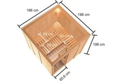 KARIBU Sauna Oulu, Fichtenholz 68 Mm, Fronteinstieg, Ca. 3,2m² -Warmer Garten 5 20242 3.jpg