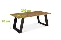 OUTFLEXX Esstisch, Dark Grey/natur, Alu/recycled FSC®-Teak, 240x100x76cm, Rustikal Gebürstet 11 OUTFLEXX Esstisch, Dark Grey/natur, Alu/recycled FSC®-Teak, 240x100x76cm, Rustikal Gebürstet -Warmer Garten 5 20316.jpg