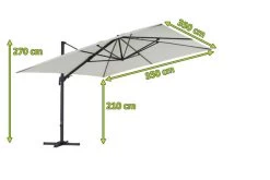 OUTFLEXX Ampelschirm, Anthrazit/creme, Alu/Polyester, 350x350cm, Inkl. Plattenständer -Warmer Garten 5 20362.jpg