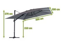 OUTFLEXX Ampelschirm, Anthrazit/grau, Alu/Polyester, 350x350cm, Inkl. Plattenständer -Warmer Garten 5 20363.jpg