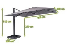OUTFLEXX Ultimate L Ampelschirm, Anthrazit/grau, Alu/Spuncrylic®, 400x400cm, Inkl. Befüllbarem Schirmständer 12 OUTFLEXX Ultimate L Ampelschirm, Anthrazit/grau, Alu/Spuncrylic®, 400x400cm, Inkl. Befüllbarem Schirmständer -Warmer Garten 5 20365.jpg