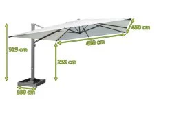 OUTFLEXX Ultimate XL Ampelschirm, Anthrazit/creme, Alu/Spuncrylic®, 450x450cm, Inkl. Befüllbarem Schirmständer -Warmer Garten 5 20366.jpg