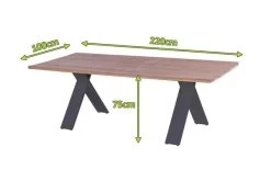 HARTMAN Xanadu Esstisch, Xerix, Alu / Teakholz, 220 X 100 Cm, X-Gestell -Warmer Garten 5 20405.jpg