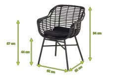 HARTMAN Cecilia Diningsessel, Schwarz, Alu / Polyrattan, 62 X 62 X 84 Cm -Warmer Garten 5 20444.jpg