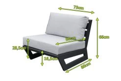 OUTFLEXX Loungesessel, Anthrazit / Creamy White, Aluminium / Polyester, 73x86x66 Cm, Inkl. Polster -Warmer Garten 5 20555.jpg