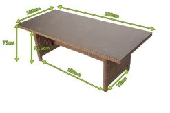 OUTFLEXX Dining Tisch, Hellbraun, Polyrattan, 220 X 100 Cm, Tischplatte Spraystone, 6mm -Warmer Garten 5 20677.jpg