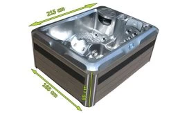 Outtech Steel Art Aurius Whirlpool, Grau/schwarz, 215x165x88 Cm / 900L, 3 Pers., LED Corner Light, LCD Balboa Anzeige, WIFI READY -Warmer Garten 5 21291.jpg