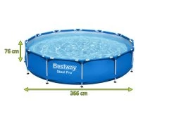 BESTWAY Steel Pro Pool Mit Gestell, Blau, TriTech/Stahl, Ø366x76cm, Mit Filterpumpe 11 BESTWAY Steel Pro Pool Mit Gestell, Blau, TriTech/Stahl, Ø366x76cm, Mit Filterpumpe -Warmer Garten 5 21930.jpg