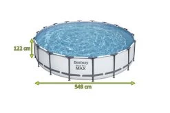 BESTWAY Steel Pro MAX Pool Komplett-Set, Grau, DuraPlus, Ø549x122cm, Mit Filterpumpe, Leiter, Abdeckplane -Warmer Garten 5 21934.jpg