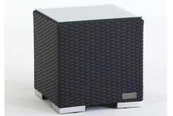 OUTFLEXX Beistelltisch, Schwarz, Polyrattan, 40x40x40 Cm, Inkl. Glasplatte -Warmer Garten 5 2392 10.jpg