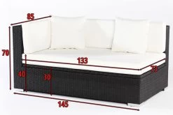 OUTFLEXX 2-Sitzer Ecksofa, Schwarz, Polyrattan, 145x85x70cm, Armlehne Rechts, Wasserfeste Kissenbox -Warmer Garten 5 2392 4 BOX.jpg