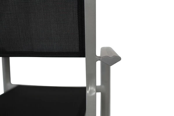 VILLANA Gartenstuhl, Silber/schwarz, Aluminium/Textil, 58 X 57 X 90 Cm, Stapelbar 9 VILLANA Gartenstuhl, Silber/schwarz, Aluminium/Textil, 58 X 57 X 90 Cm, Stapelbar – Bild 7