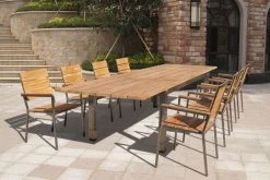 OUTFLEXX Ausziehtisch, FSC-Teakholz/Edelstahl, Plattenstärke 30mm, 220/340x100cm -Warmer Garten 6 13486.jpg