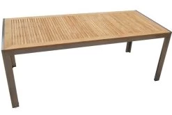 OUTFLEXX Sitzgruppe, Silber, Edelstahl/Teak, Esstisch 200 X 90 Cm, 6 Stapelstühle Gepolstert -Warmer Garten 6 14203.jpg