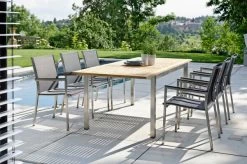 STERN Ausziehtisch, Silber/natur, Edelstahl/FSC-Teakholz, 162/220x90 Cm, Butterfly-Auszug -Warmer Garten 6 16498.jpg