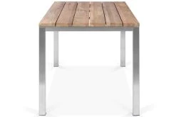 OUTFLEXX Esstischgarnitur, Edelstahl / FSC-Teak, Tisch 150x80cm, 6 Freischwinger Padded, Taupe -Warmer Garten 6 17272.jpg