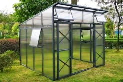 OUTFLEXX Gewächshaus, Anthrazit, Alu/Polycarbonat, 271x271x241/180cm, 4 Fenster, 10 Mm Wandstärke -Warmer Garten 6 18177.jpg