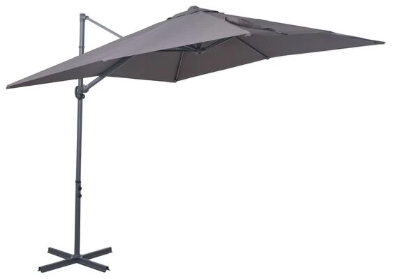 OUTFLEXX Ampelschirm, Anthrazit, Pulverbesch. Aluminium, 250x250cm, Inkl. Plattenständer 8 OUTFLEXX Ampelschirm, Anthrazit, Pulverbesch. Aluminium, 250x250cm, Inkl. Plattenständer – Bild 6