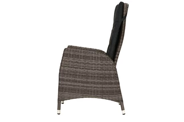 Ploß Rocking Dining Sessel, Grau/braun-meliert, Polyrattan, Verstellbar, Mit Fußhocker 8 Ploß Rocking Dining Sessel, Grau/braun-meliert, Polyrattan, Verstellbar, Mit Fußhocker – Bild 6